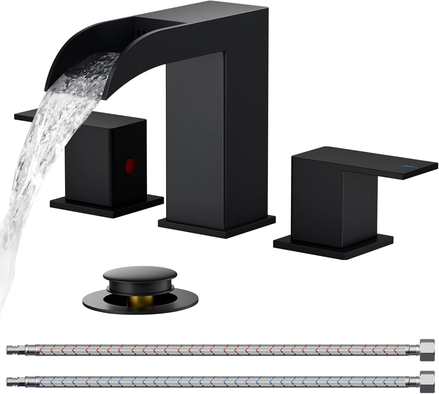 Matte Black Bathroom Faucets 3 Hole