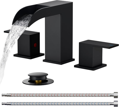 Matte Black Bathroom Faucets 3 Hole