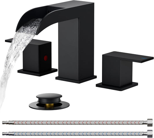 Matte Black Bathroom Faucets 3 Hole