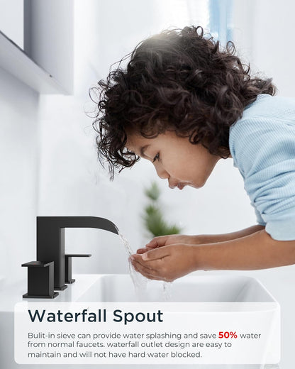Matte Black Bathroom Faucets 3 Hole